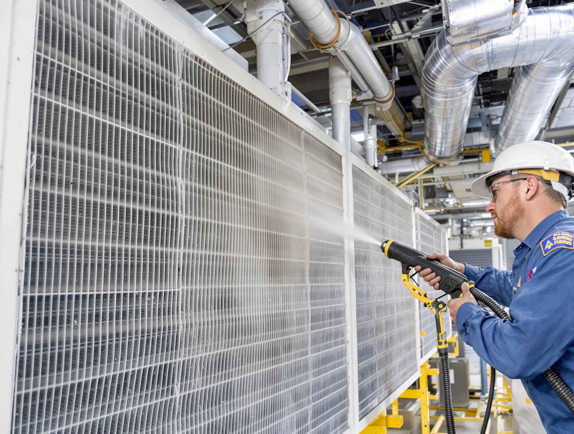 Professional commercial coil cleaning by Fairview Air Duct Cleaning in Fairview