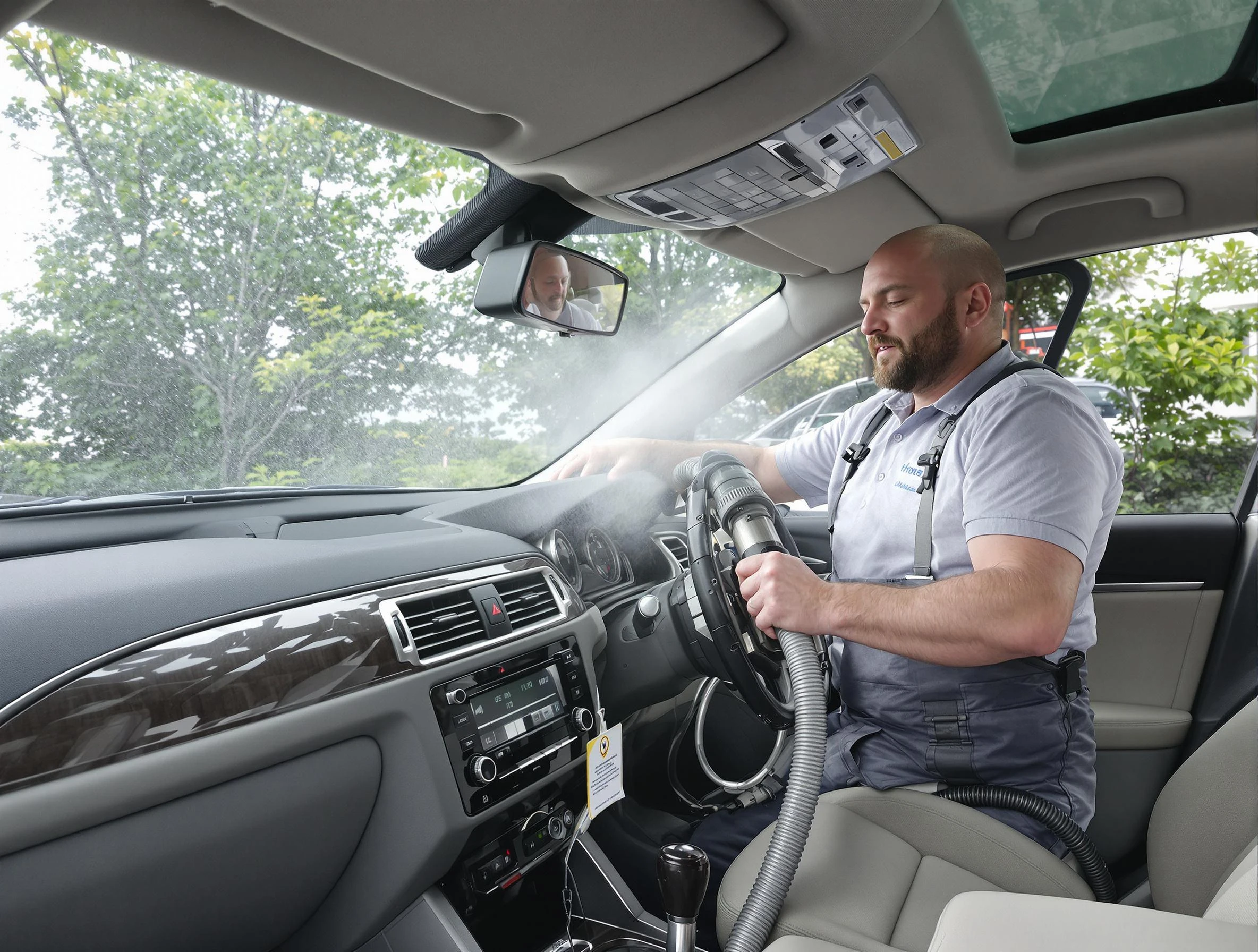 Fairview Air Duct Cleaning specialist performing professional car duct cleaning in Fairview