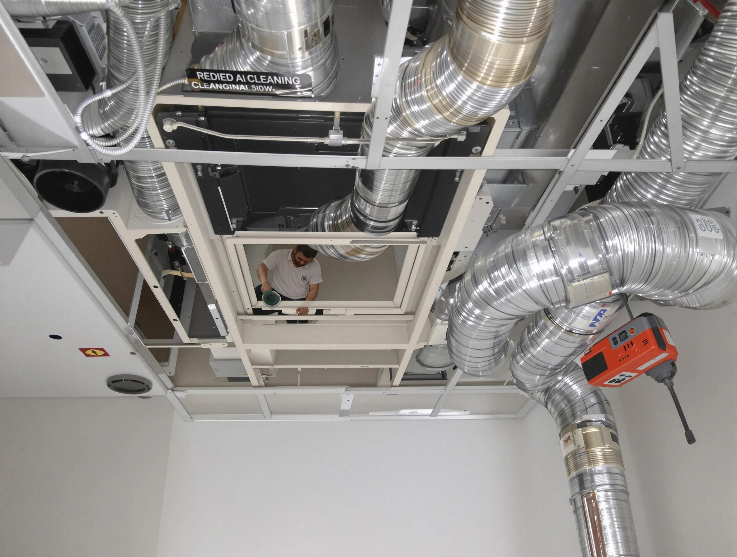 Fairview Air Duct Cleaning technician performing detailed central duct system cleaning in Fairview
