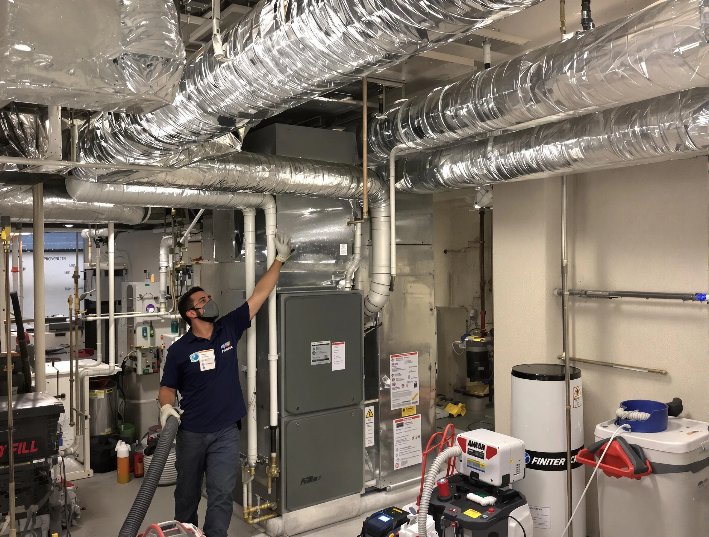 Fairview Air Duct Cleaning specialist performing thorough furnace duct cleaning in a Fairview residence