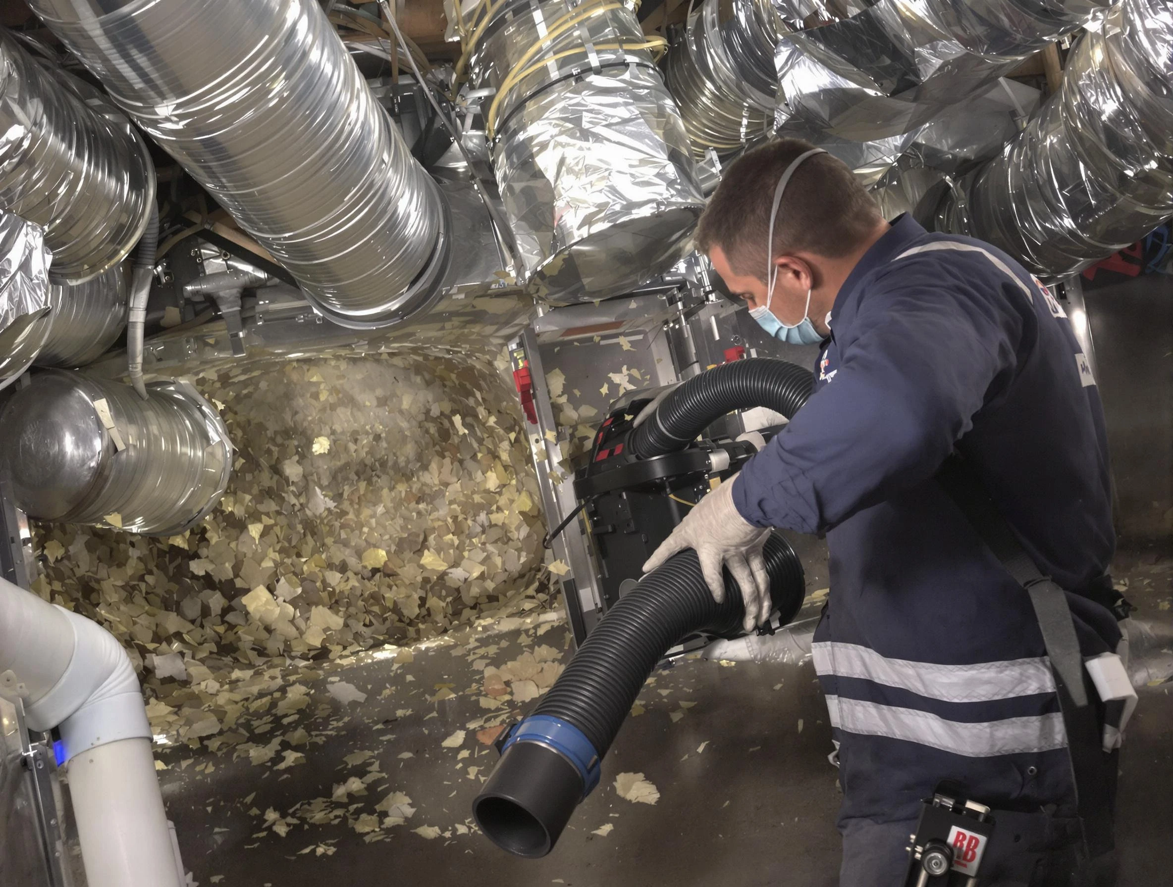 Fairview Air Duct Cleaning specialist operating negative pressure cleaning equipment for thorough duct maintenance in Fairview