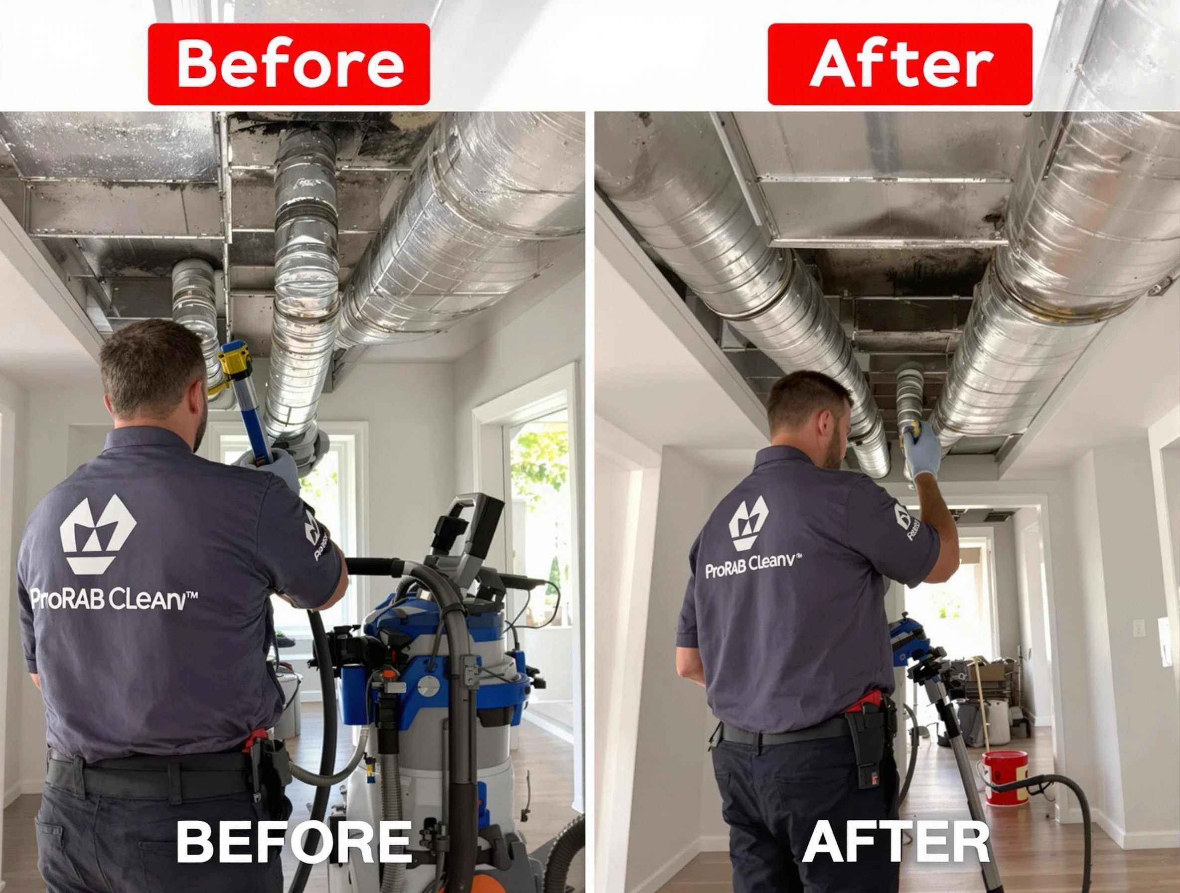 Fairview Air Duct Cleaning expert performing thorough residential duct cleaning in a Fairview home